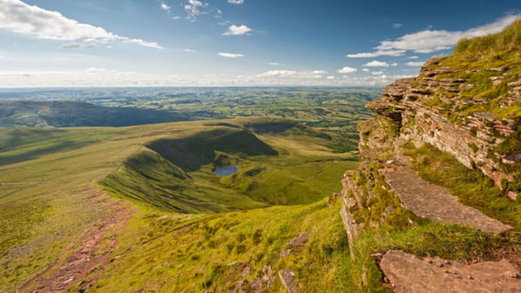 the amazing views over welsh hills