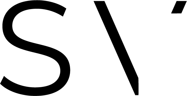 Uppercase letter 'S' followed by a single backslash and an apostrophe. The elements are arranged horizontally with the 'S' on the left side, followed by the backslash at an angle, and the apostrophe on the far right. The image is black on a white background.